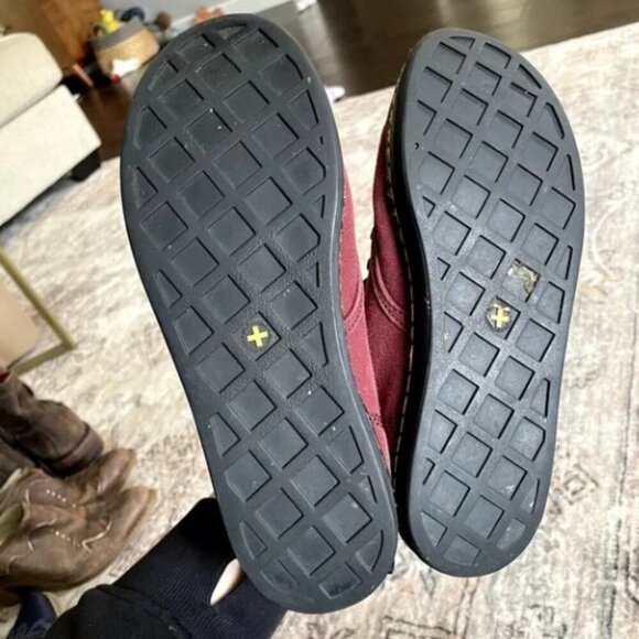 Dr. Martens Shoreditch Canvas Boots in Cherry Red Fabric Steampunk Boots SZ 8 - Picture 4 of 5